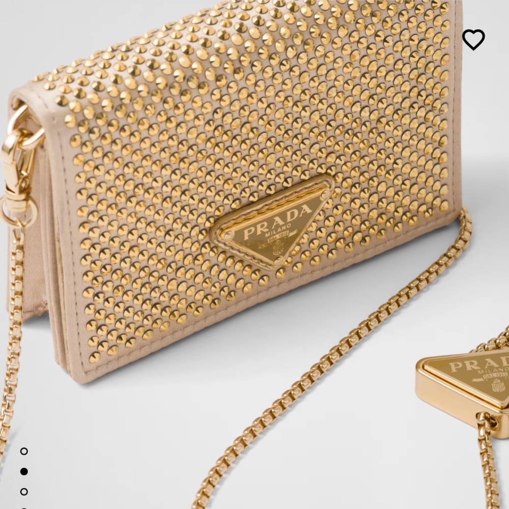 Cardholder with shoulder strap and crystals
